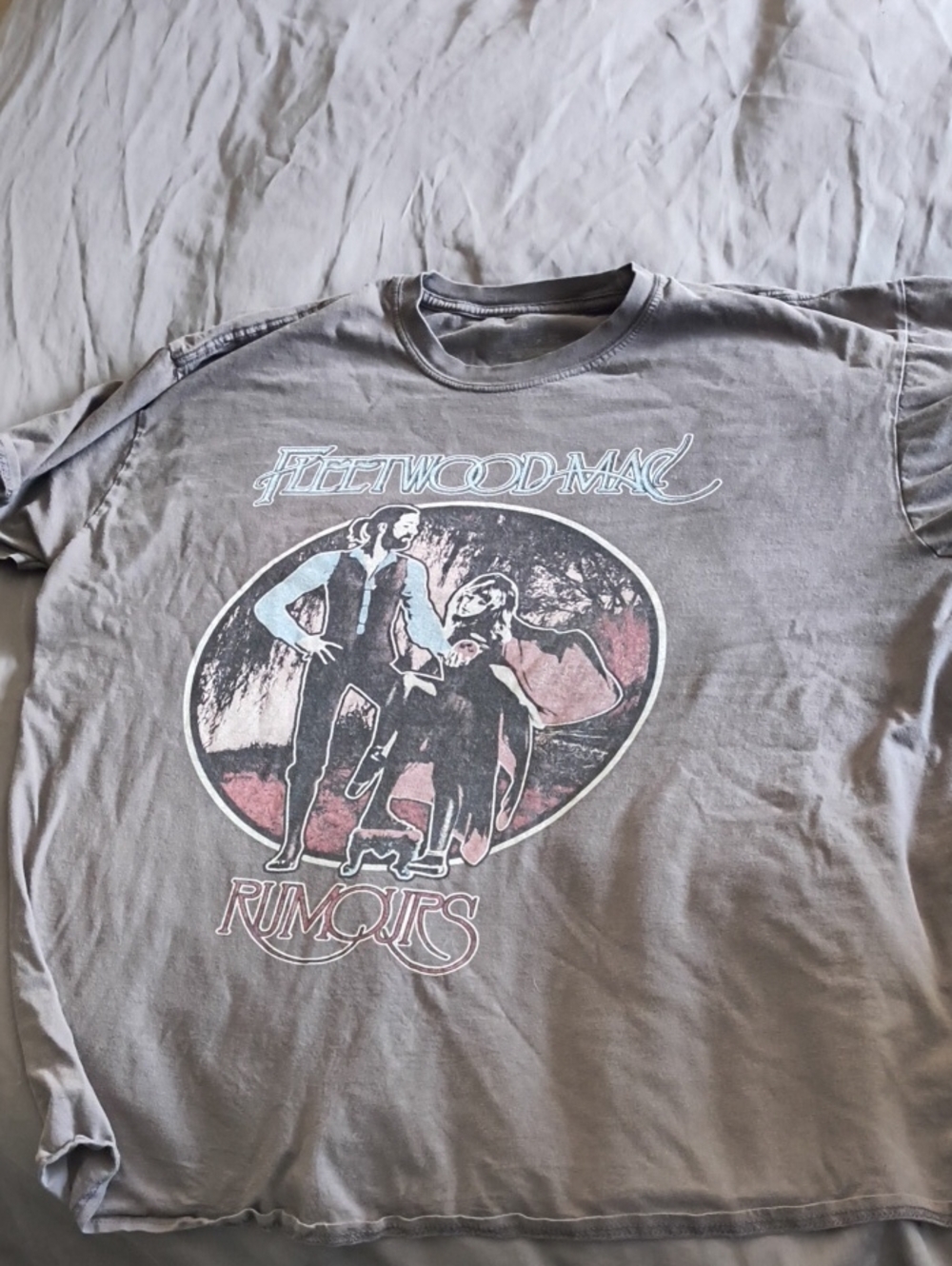 Zara Fleetwood Mac Rumours Graphic Tee - Gray with Pink Accents - Picture 2 of 4